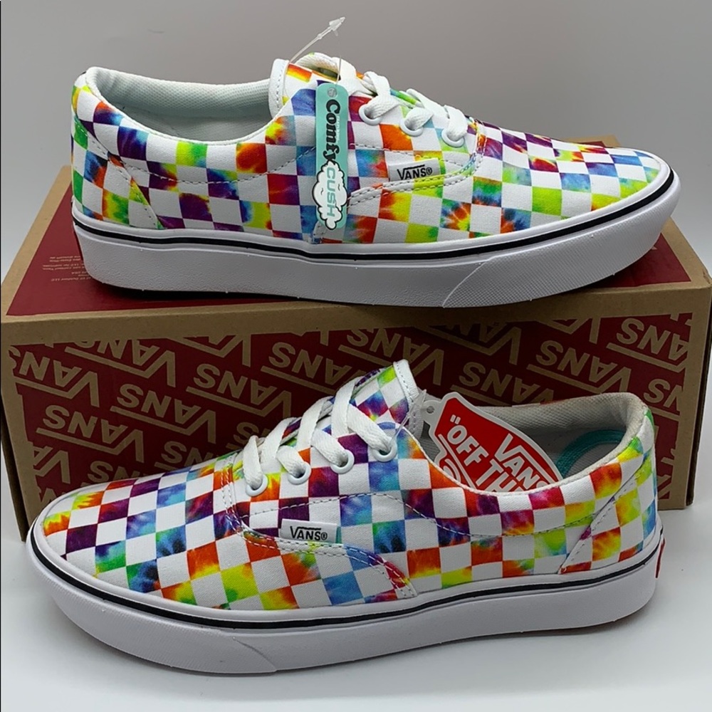 • VANS COMFYCUSH ERA TIE-DYE CHECKERBOARD WHITE WM